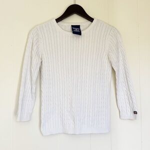 POLO JEANS RALPH LAUREN White Cable Knit Sweater Medium